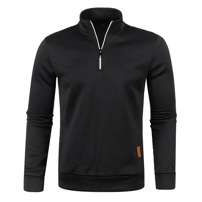 Pullovers - Casual Men's Half-Zip Sweatshirt in Heather