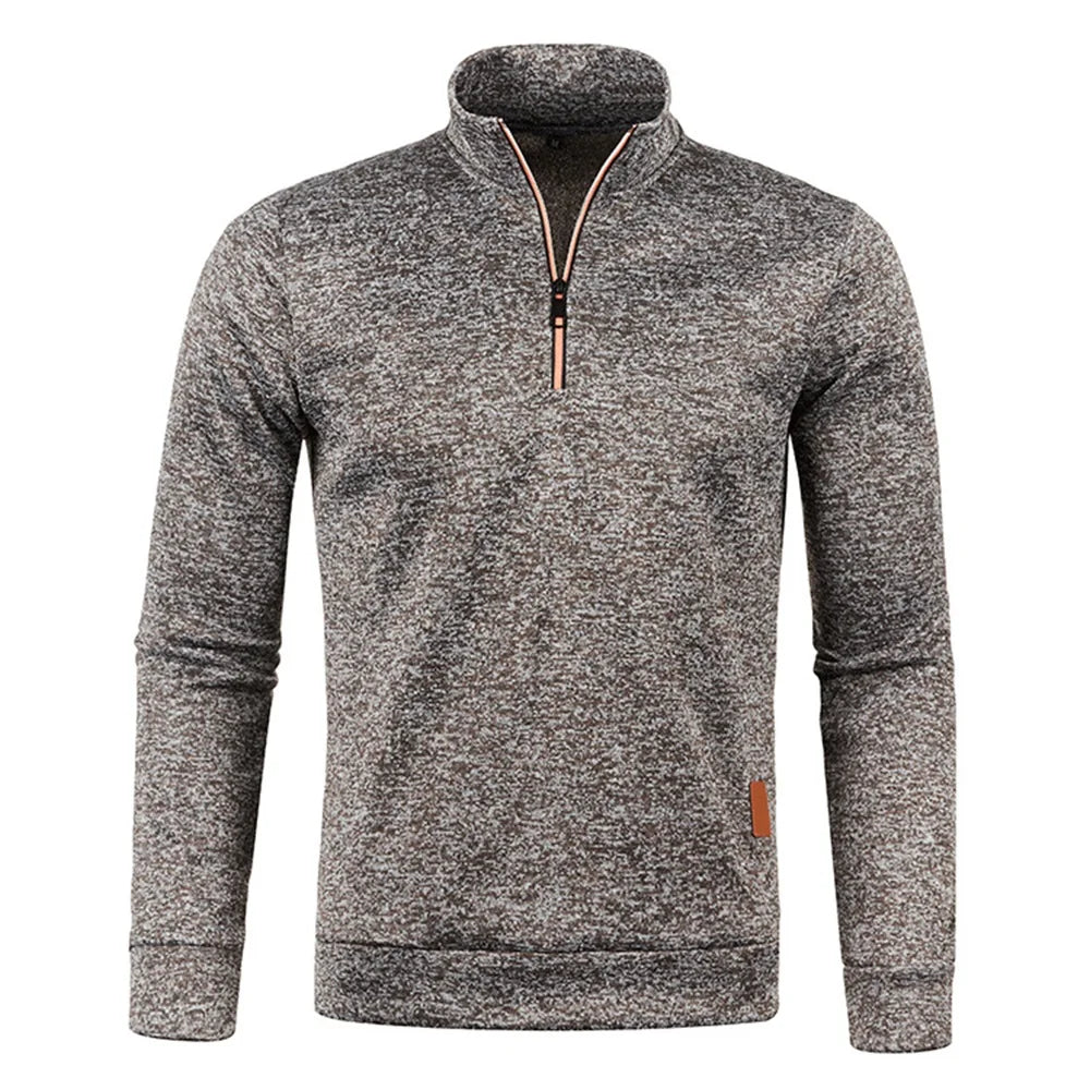 Pullovers - Casual Men's Half-Zip Sweatshirt in Heather