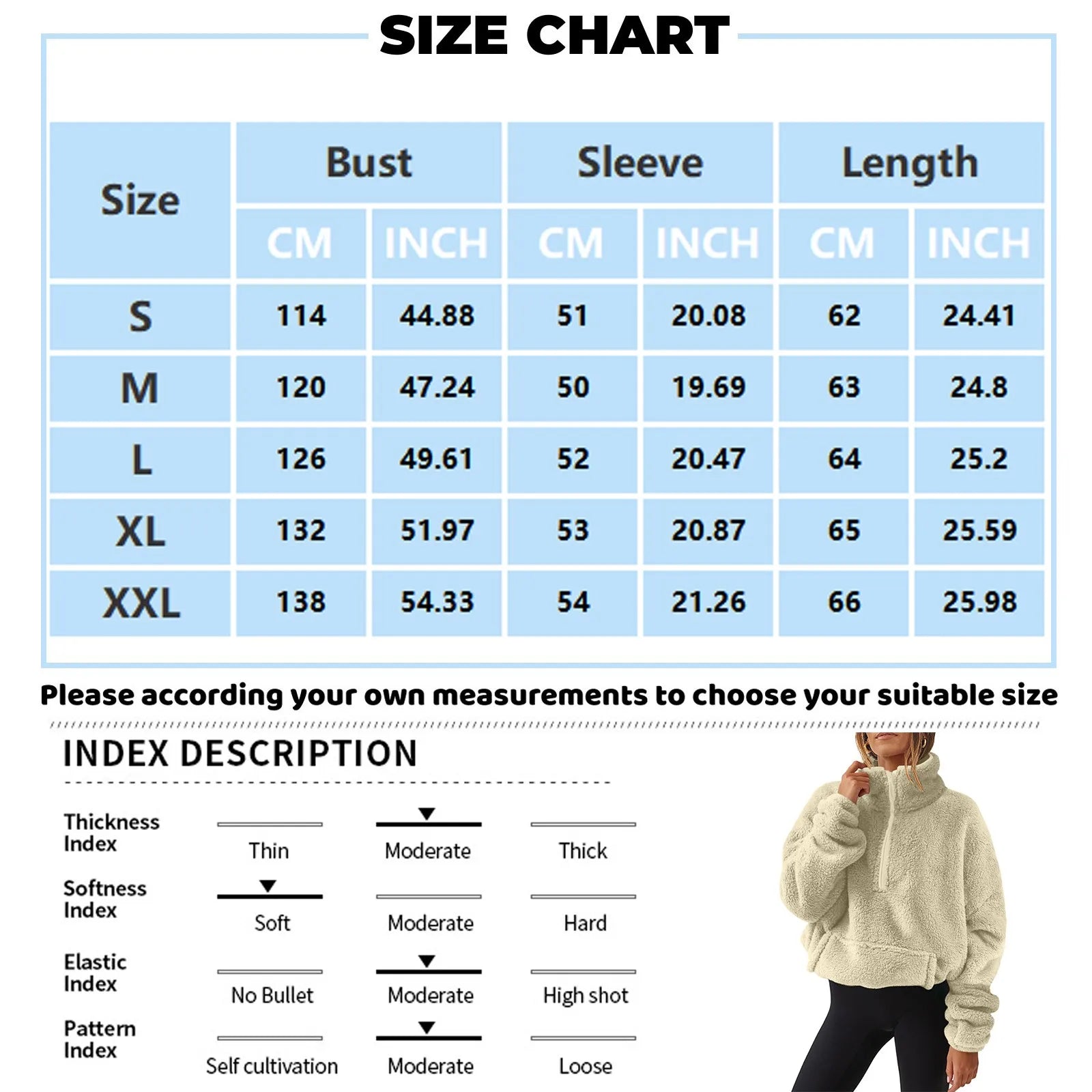 Pullovers - Fleece Winter Pullover Plush High-Neck Sweatshirt for Women