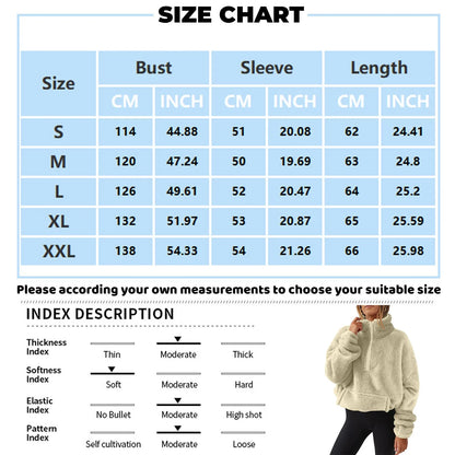 Pullovers - Fleece Winter Pullover Plush High-Neck Sweatshirt for Women