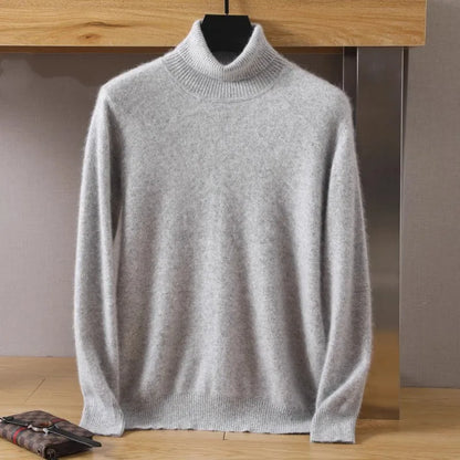 Pullovers - Mink Cashmere Turtleneck Sweater - Men Winter Essential