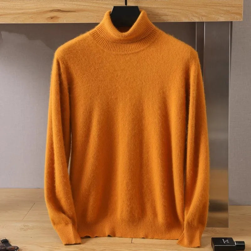 Pullovers - Mink Cashmere Turtleneck Sweater - Men Winter Essential