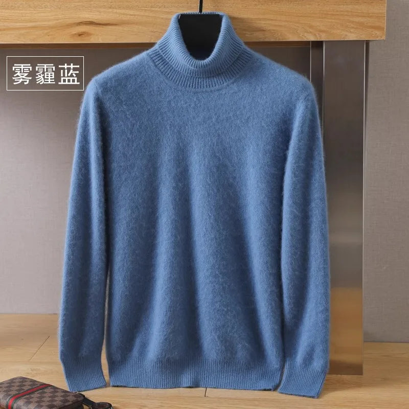 Pullovers - Mink Cashmere Turtleneck Sweater - Men Winter Essential