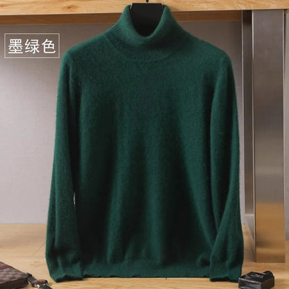 Pullovers - Mink Cashmere Turtleneck Sweater - Men Winter Essential