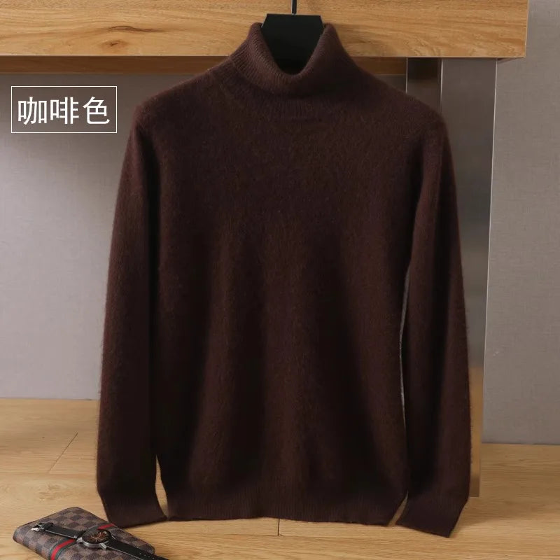 Pullovers - Mink Cashmere Turtleneck Sweater - Men Winter Essential