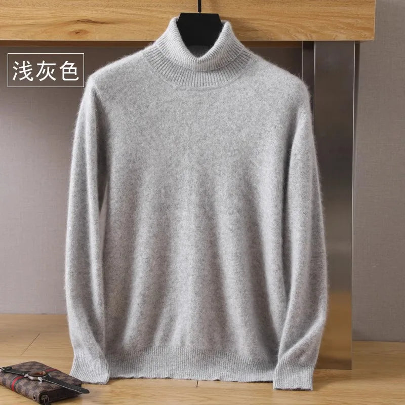 Pullovers - Mink Cashmere Turtleneck Sweater - Men Winter Essential