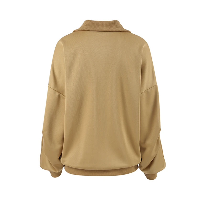 Pullovers - Oversized Half-Zip Sweatshirt Casual Pullover