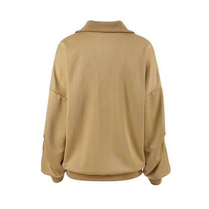 Pullovers - Oversized Half-Zip Sweatshirt Casual Pullover