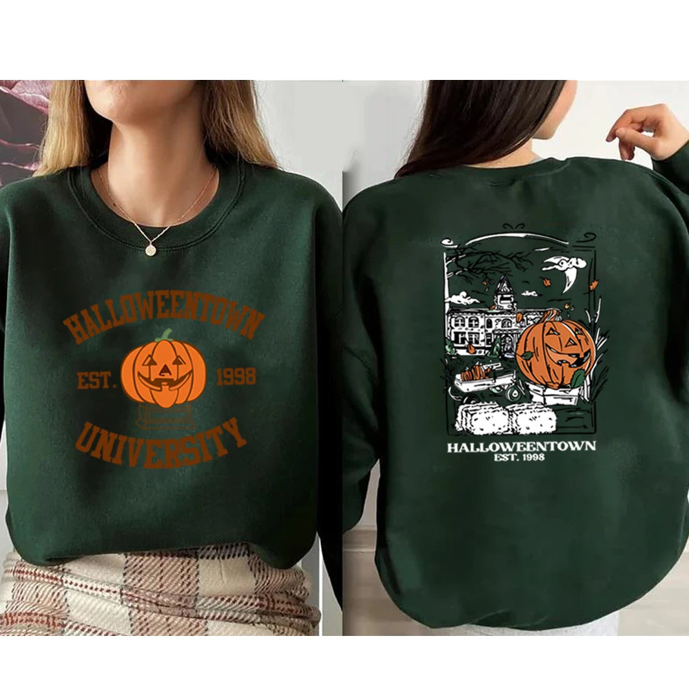 Pullovers Sweatshirts - Cozy Halloweentown University Sweatshirts – Two-Sided Print