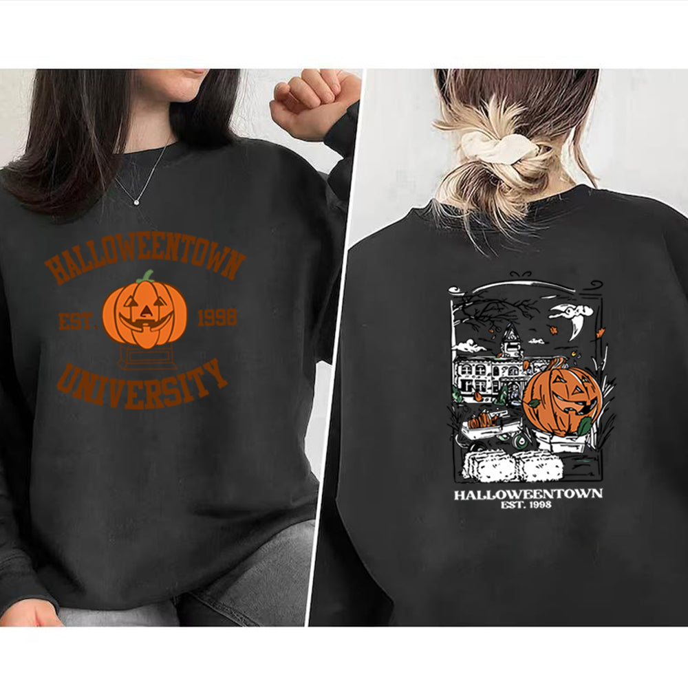 Pullovers Sweatshirts - Cozy Halloweentown University Sweatshirts – Two-Sided Print