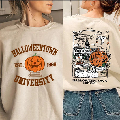 Pullovers Sweatshirts - Cozy Halloweentown University Sweatshirts – Two-Sided Print