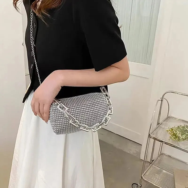 Purses- Rhinestone Sparkle Crossbody Purse for Evening Parties- - Pekosa Women Fashion