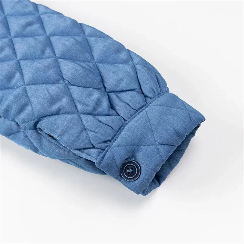 Quilted Jackets- Classic Diamond Quilted Jacket for Women- - Chuzko Women Clothing