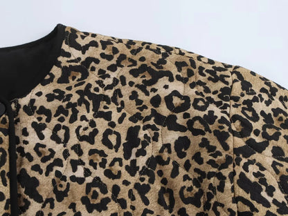 Quilted Jackets - Essential Fall Leopard Print Quilted Jacket