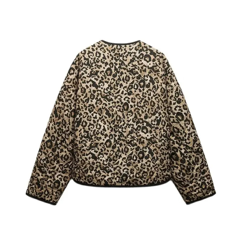 Quilted Jackets - Essential Fall Leopard Print Quilted Jacket