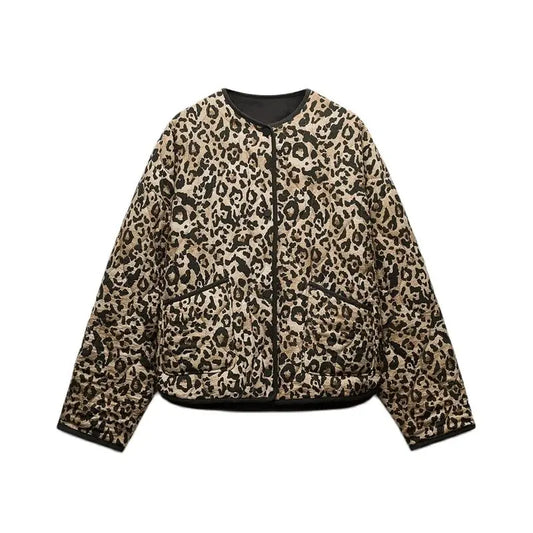 Quilted Jackets - Essential Fall Leopard Print Quilted Jacket