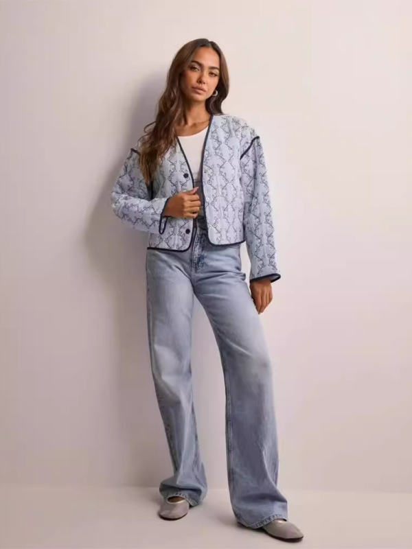 Veste matelassée fleurie pour femme