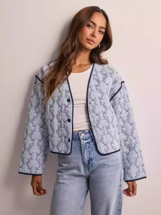 Veste matelassée fleurie pour femme