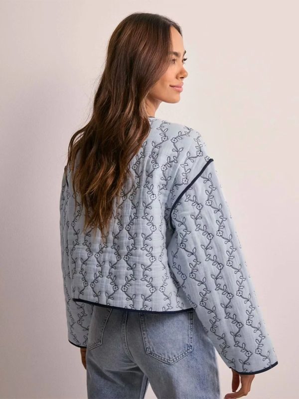 Veste matelassée fleurie pour femme