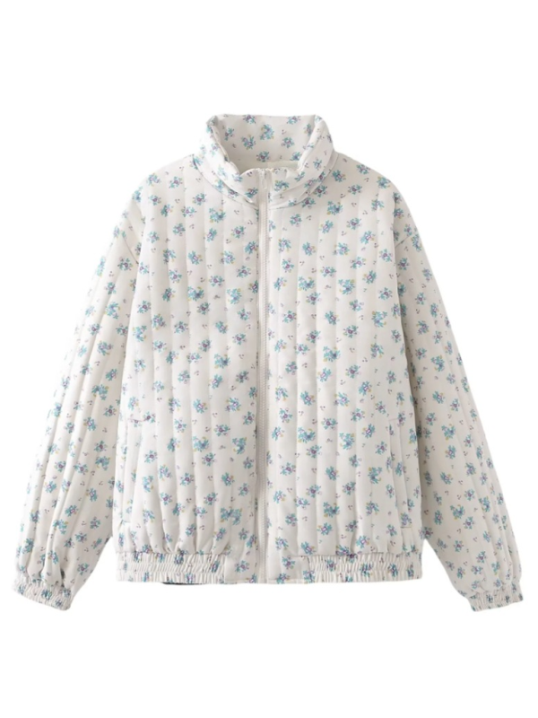 Veste matelassée épaisse à motif floral