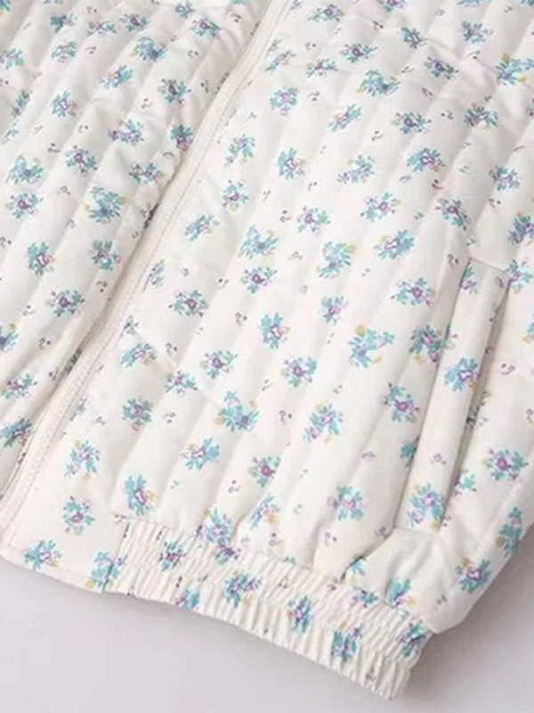 Veste matelassée épaisse à motif floral