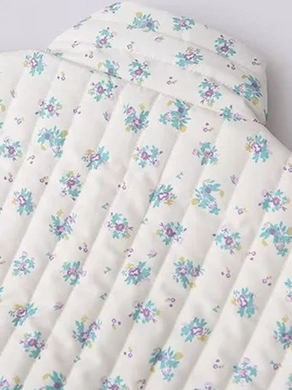 Veste matelassée épaisse à motif floral