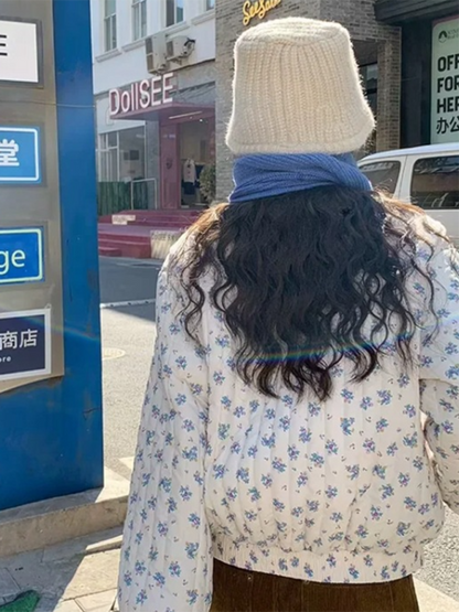 Veste matelassée épaisse à motif floral