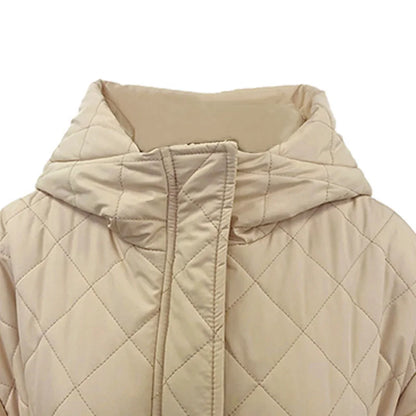 Quilted Jackets- Quilted Winter Jacket with Belted Waist