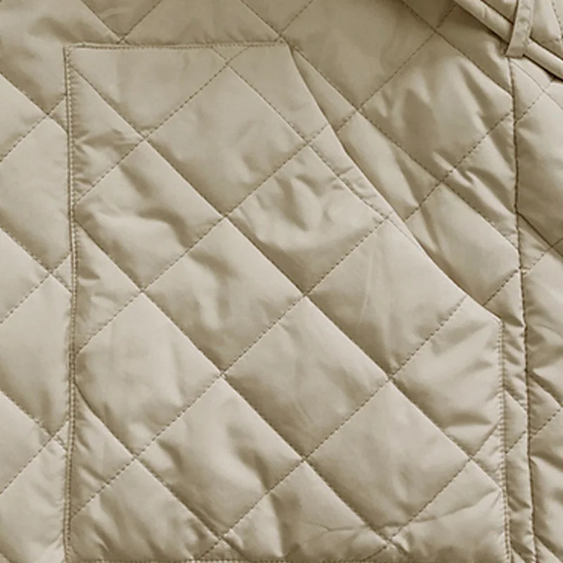 Quilted Jackets- Quilted Winter Jacket with Belted Waist