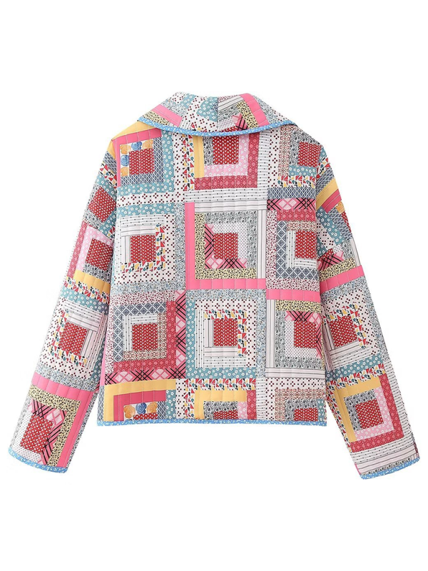 Veste matelassée patchwork châle pour femme