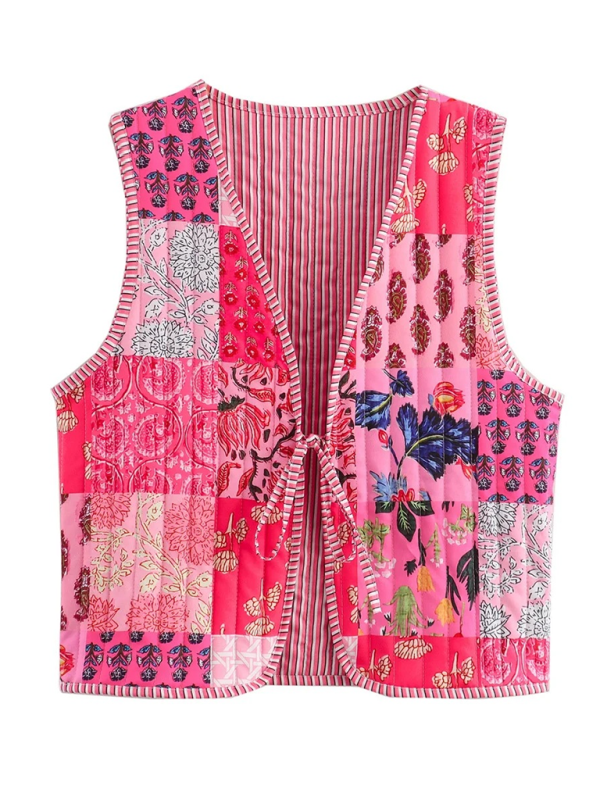 Eclectic Quilted Tie Vest