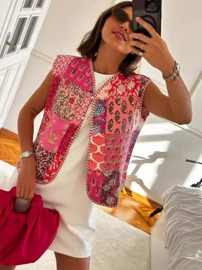 Eclectic Quilted Tie Vest