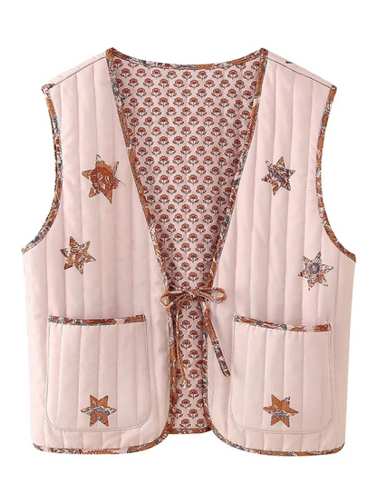 Gilet matelassé à fleurs polyvalent