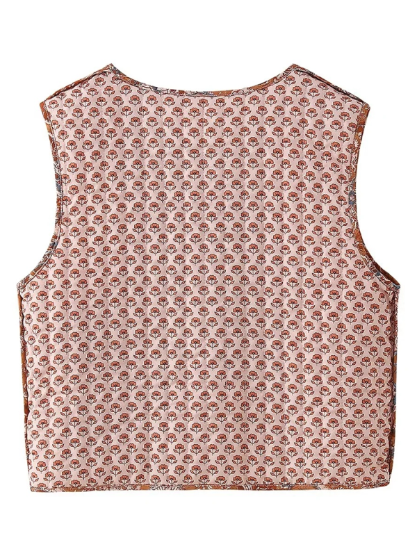 Gilet matelassé à fleurs polyvalent