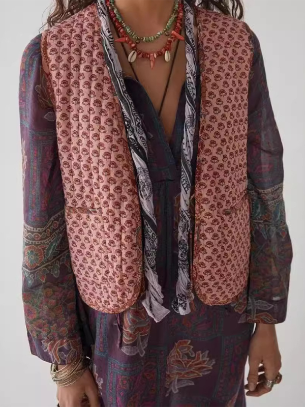 Versatile Floral Quilted Vest