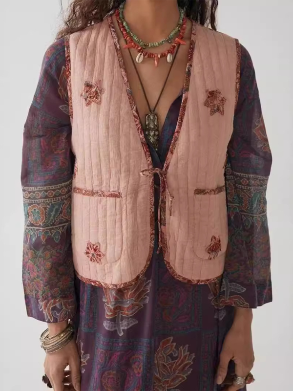 Versatile Floral Quilted Vest