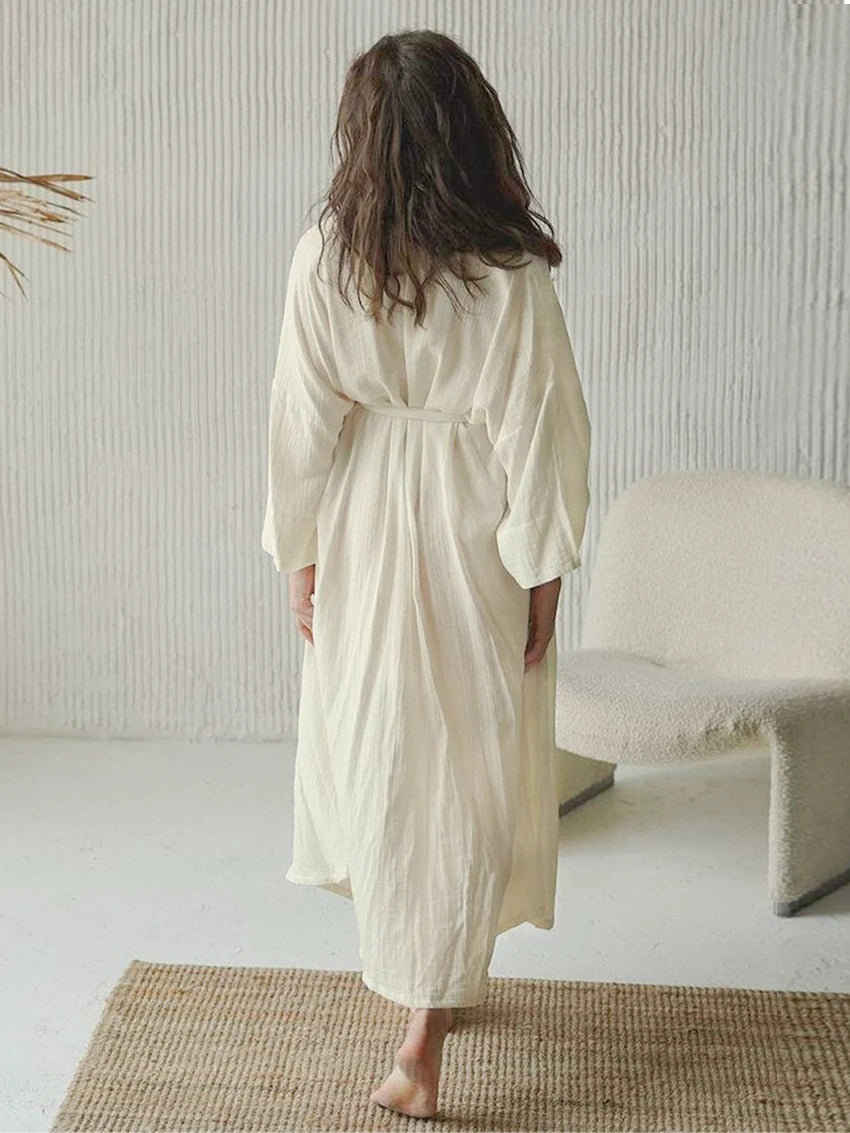 Robes - Cotton Robe for Lounging Essential Home Wear