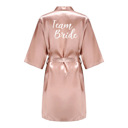 Robes - Custome Luxury Bridal Party Silk Satin Robe for Bride & Bridesmaids