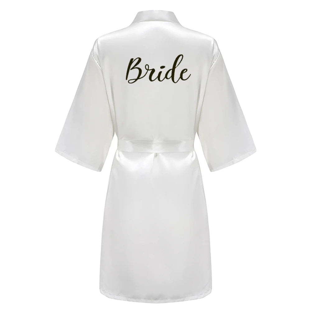 Robes - Custome Luxury Bridal Party Silk Satin Robe for Bride & Bridesmaids