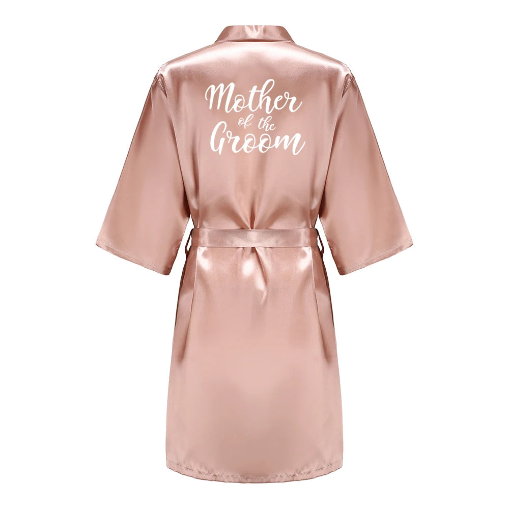 Robes - Custome Luxury Bridal Party Silk Satin Robe for Bride & Bridesmaids