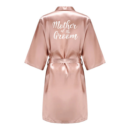 Robes - Custome Luxury Bridal Party Silk Satin Robe for Bride & Bridesmaids