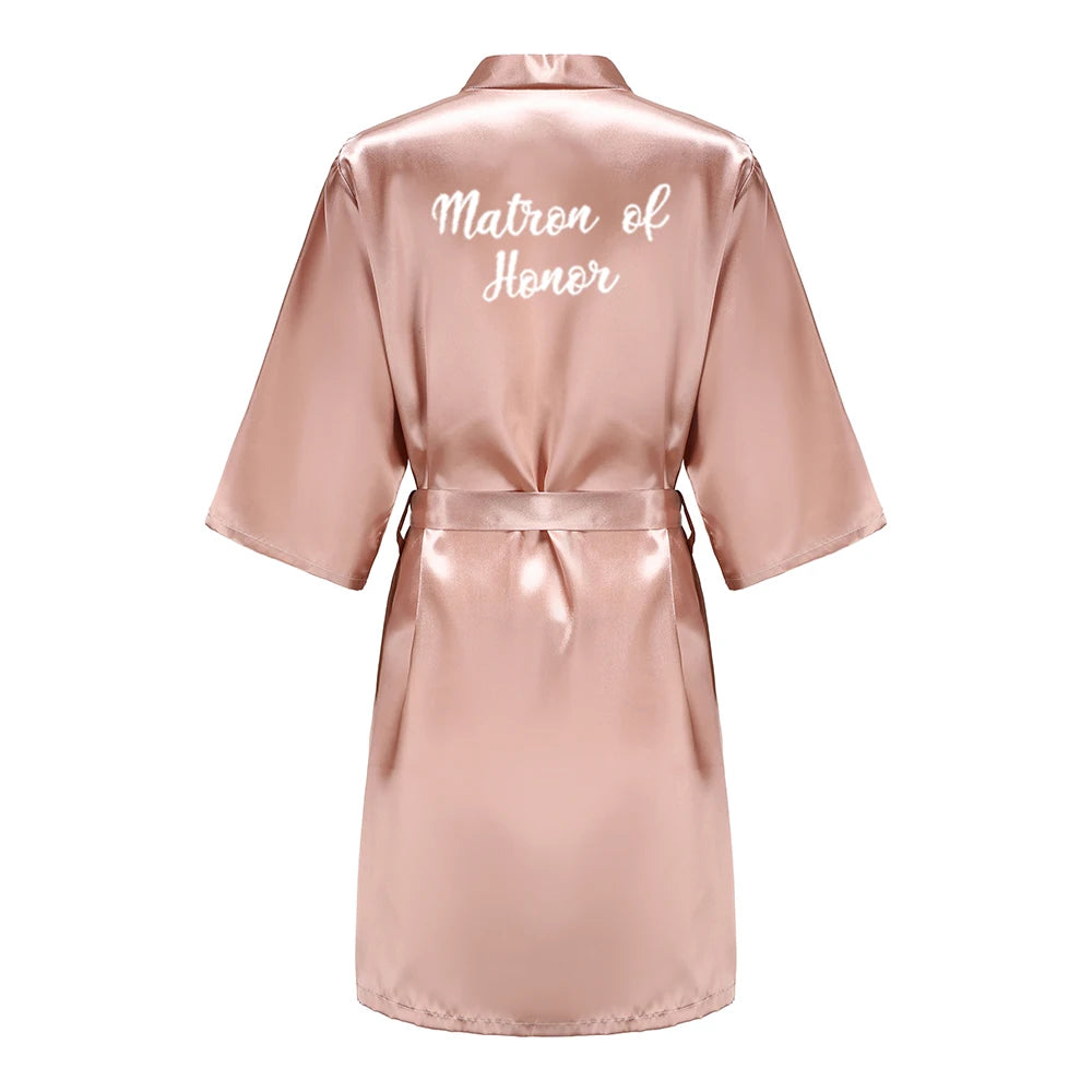 Robes - Custome Luxury Bridal Party Silk Satin Robe for Bride & Bridesmaids