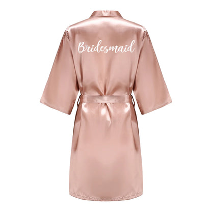 Robes - Custome Luxury Bridal Party Silk Satin Robe for Bride & Bridesmaids