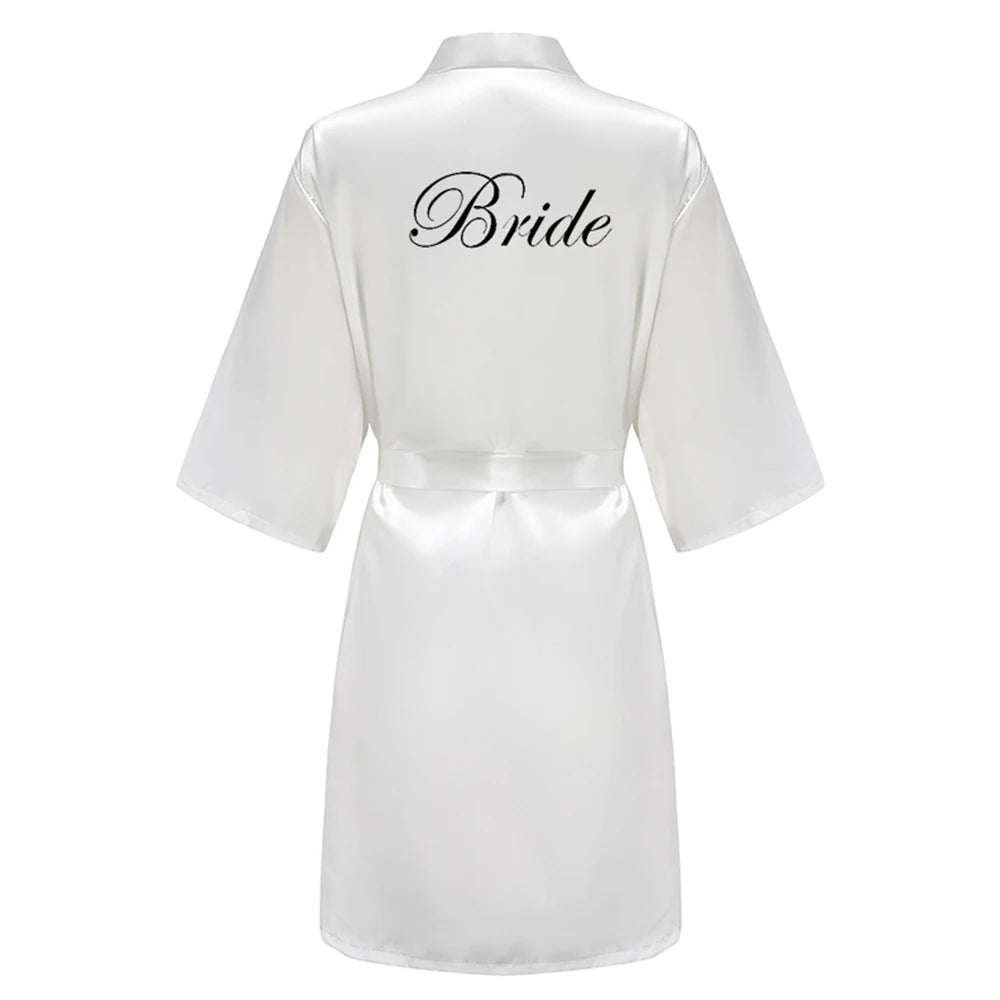 Robes - Custome Luxury Bridal Party Silk Satin Robe for Bride & Bridesmaids