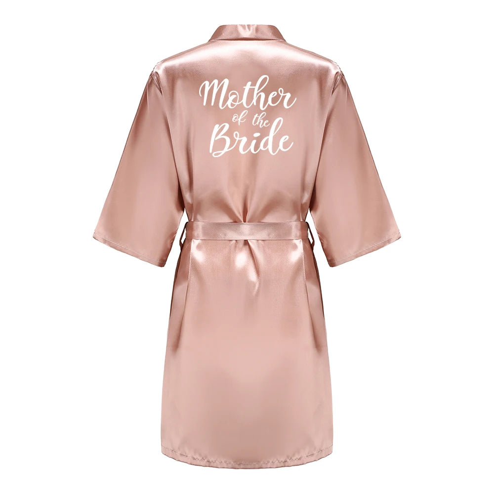 Robes - Custome Luxury Bridal Party Silk Satin Robe for Bride & Bridesmaids