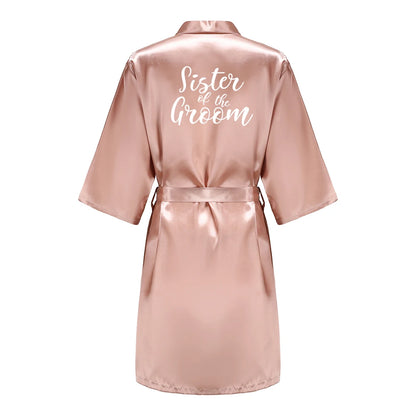 Robes - Custome Luxury Bridal Party Silk Satin Robe for Bride & Bridesmaids