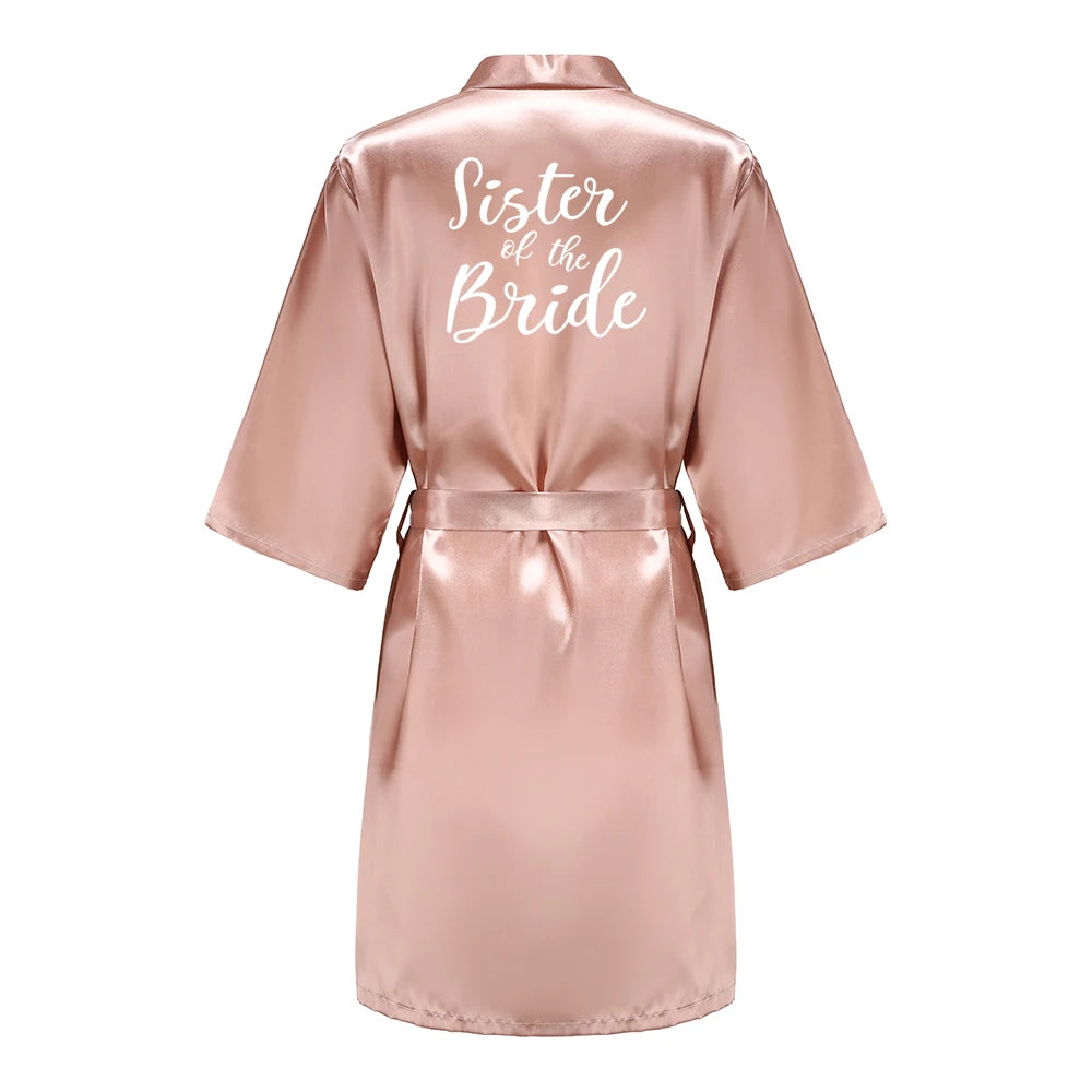 Robes - Custome Luxury Bridal Party Silk Satin Robe for Bride & Bridesmaids