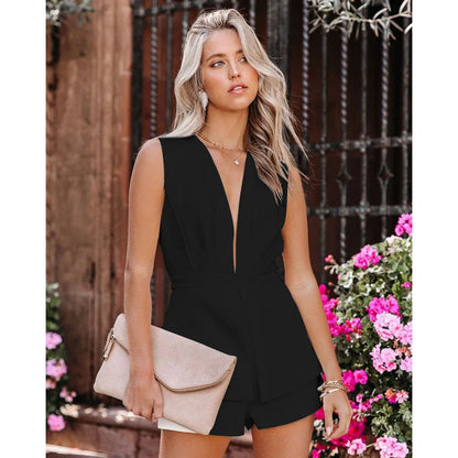 Rompers - Business Romper Plunge Playsuit for Networking Events