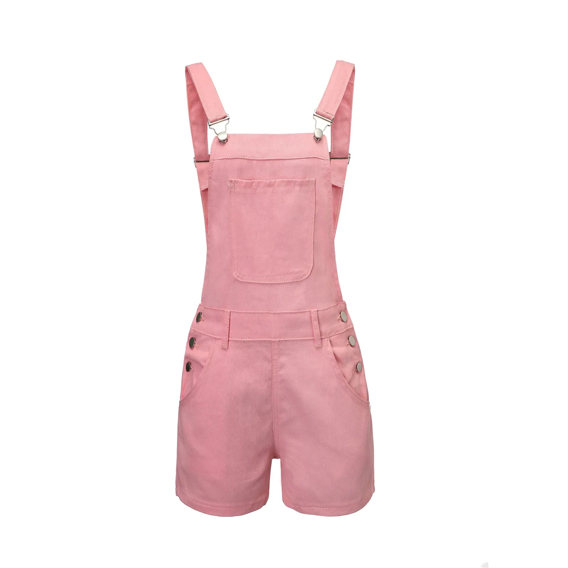 Rompers- Summer Essentials Rompers - Denim Bib Short Overalls- - Pekosa Women Fashion