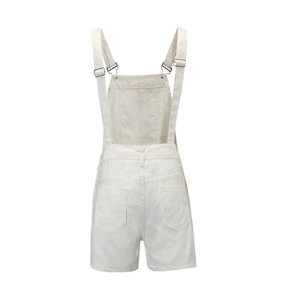 Rompers- Summer Essentials Rompers - Denim Bib Short Overalls- - Pekosa Women Fashion